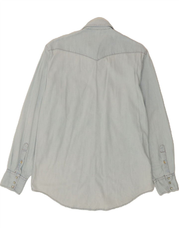 BENETTON Mens Denim Shirt Medium Blue Cotton Vintage Benetton and Second-Hand Benetton from Messina Hembry 