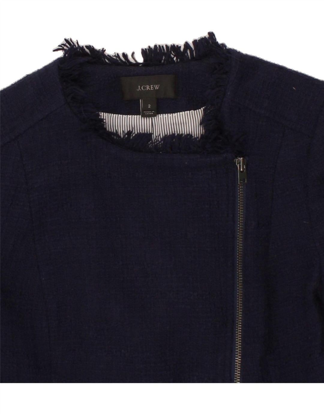 J. CREW Womens Crop Blazer Jacket US 2 XS Navy Blue Cotton Vintage J. Crew and Second-Hand J. Crew from Messina Hembry 