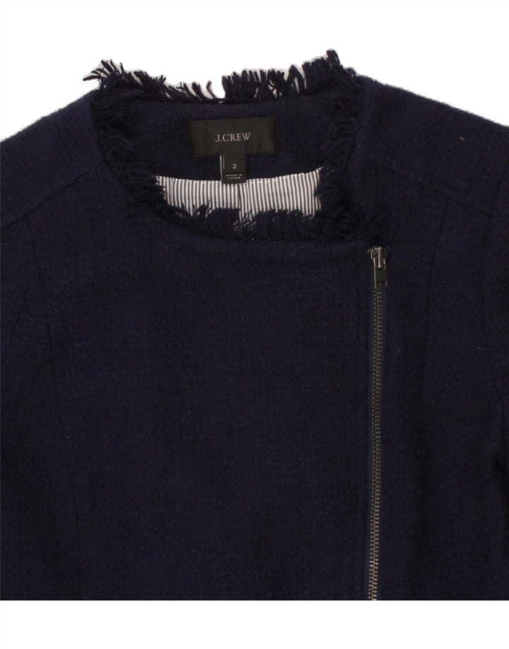 J. CREW Womens Crop Blazer Jacket US 2 XS Navy Blue Cotton Vintage J. Crew and Second-Hand J. Crew from Messina Hembry 