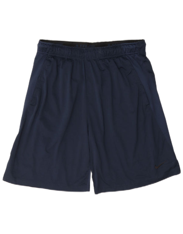 Pantaloncini sportivi Nike da uomo Dri Fit grandi in poliestere blu navy