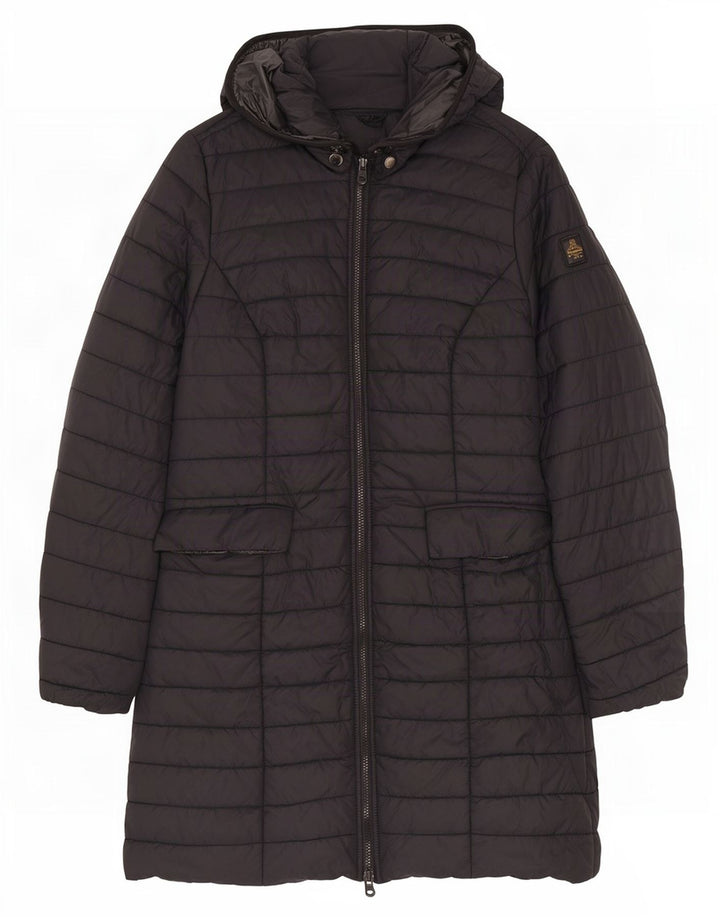 Piumino Donna Refrigiwear con Cappuccio IT 48 Large Nero Poliammide