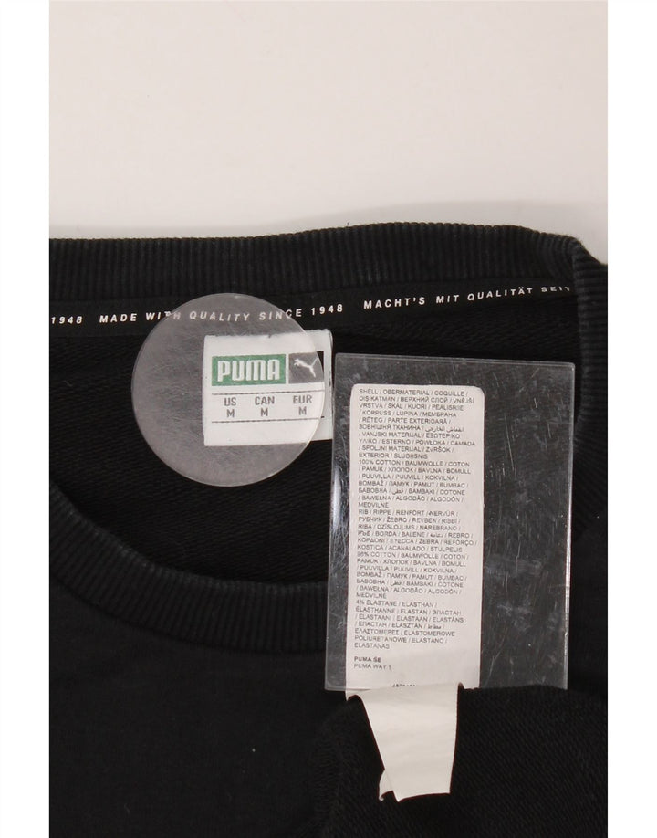 PUMA Mens Graphic Sweatshirt Jumper Medium Black Cotton
