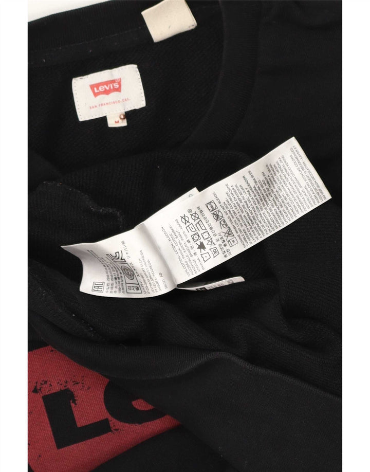 Levi's Felpa grafica da uomo in cotone nero medio