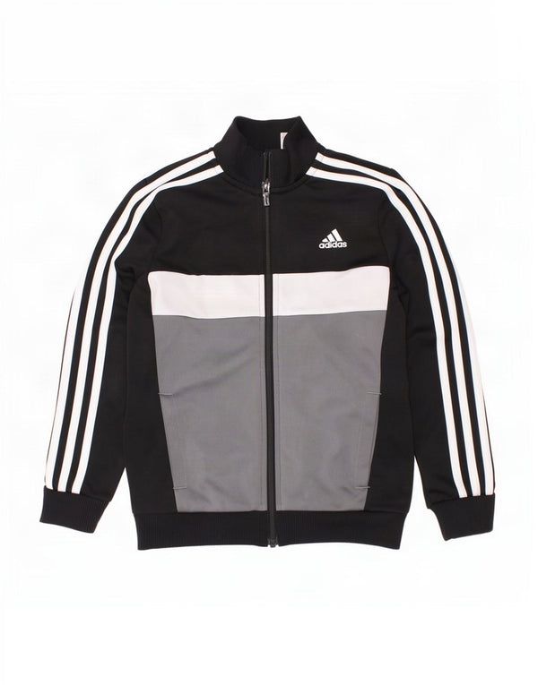 Giacca da tuta da ragazzo Adidas 7-8 anni in poliestere color block nero