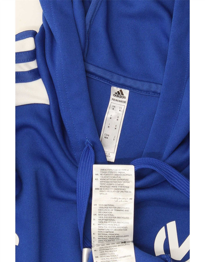 Adidas Mens Aeroready Graphic Hoodie Jumper Medium Blue Polyester