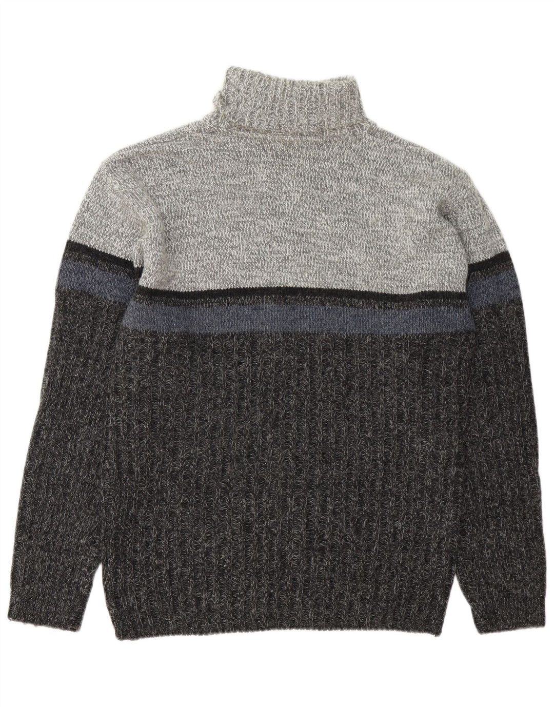 C&A Mens Canda Roll Neck Jumper Sweater Large Grey Colourblock
