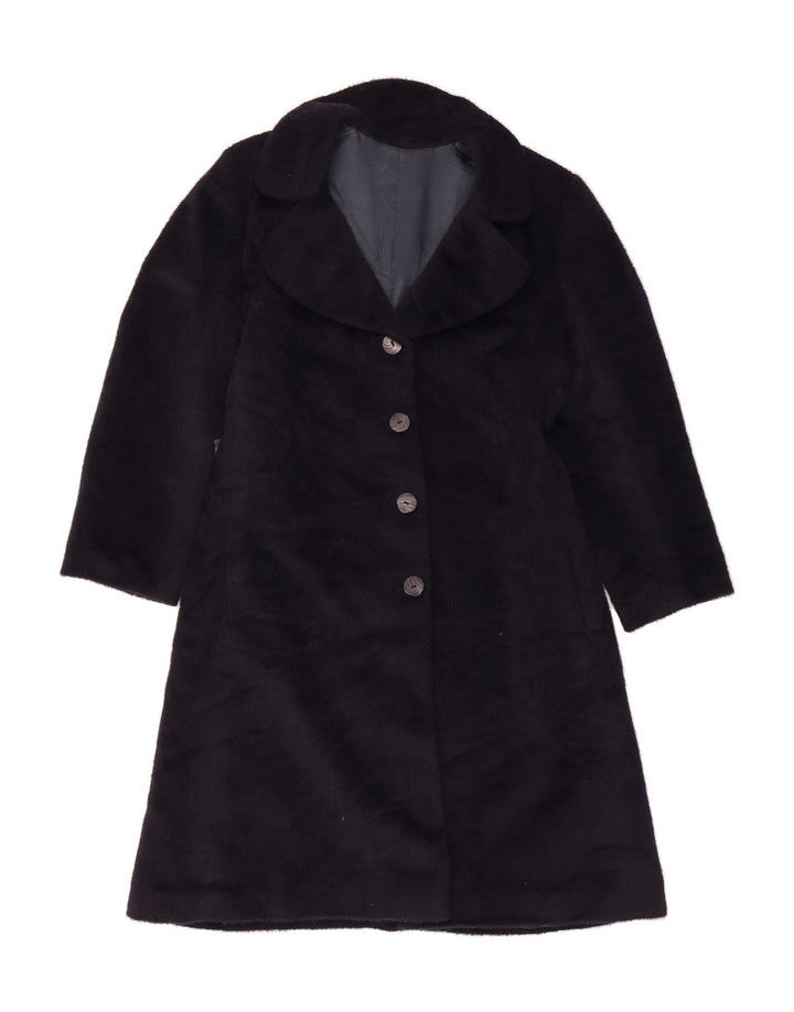 VINTAGE Womens Overcoat UK 14 Large Navy Blue Vintage Vintage and Second-Hand Vintage from Messina Hembry 