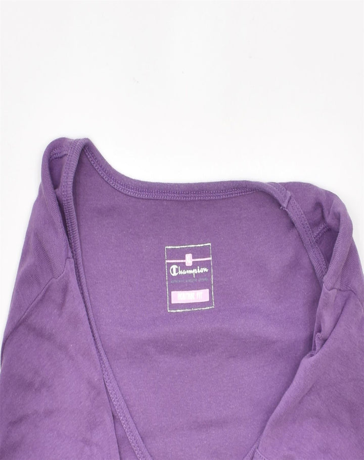 CHAMPION Womens T-Shirt Top UK 18 XL Purple Cotton | Vintage | Thrift | Second-Hand | Used Clothing | Messina Hembry 