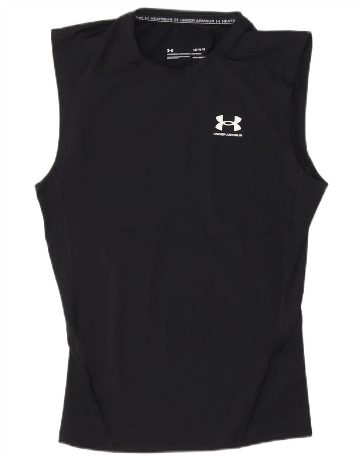 Under Armour Mens Heat Gear Vest Top Large Black Polyester
