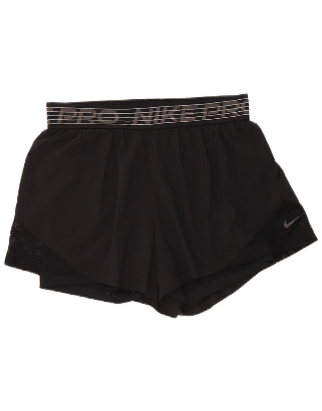 Pantaloncini sportivi Nike Dri Fit Graphic da donna UK 12 Medium Nero Poliestere