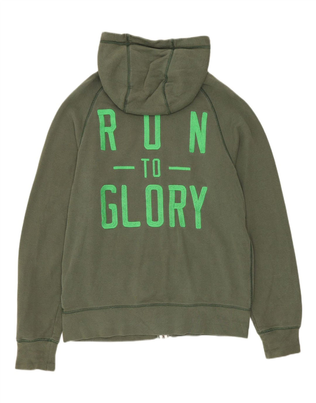 Nike Mens Zip Hoodie Sweater Medium Khaki Cotton