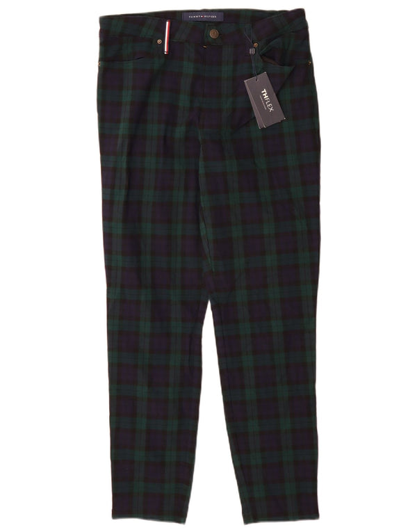 Tommy Hilfiger Pantalon Chino Femme US 6 Medium W28 L28 Vert à Carreaux