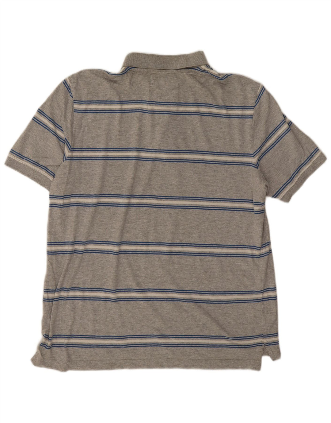 Crew Clothing Mens Polo Shirt Medium Grey Striped Cotton