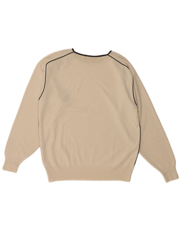 Il Granchio Mens Crew Neck Jumper Sweater Medium Off White Wool