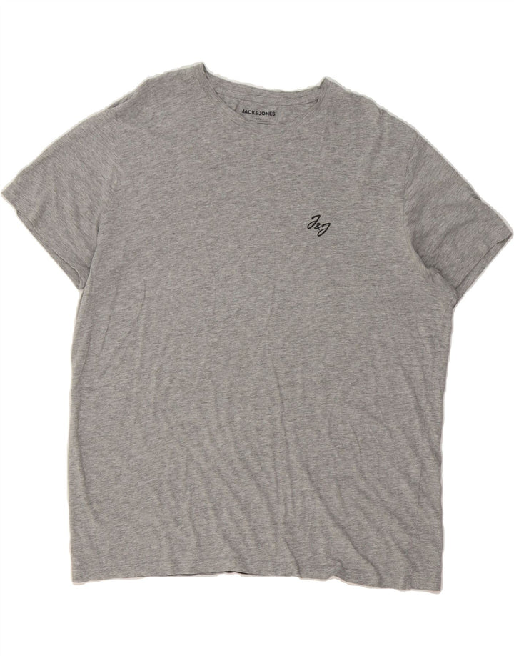JACK & JONES Mens T-Shirt Top 2XL Grey Vintage Jack & Jones and Second-Hand Jack & Jones from Messina Hembry 