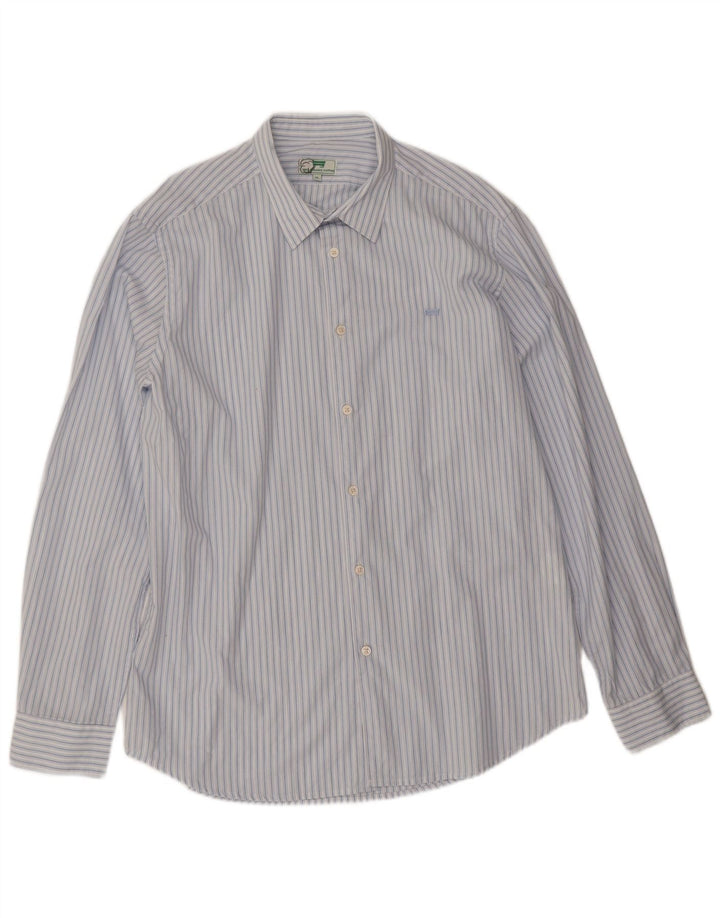 Carrera Mens Shirt XL Blue Striped Cotton