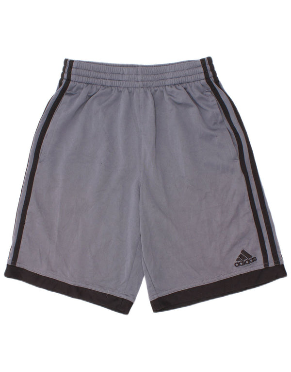 Adidas Boys Sport Shorts 10-11 Years Medium Blue Colourblock Polyester