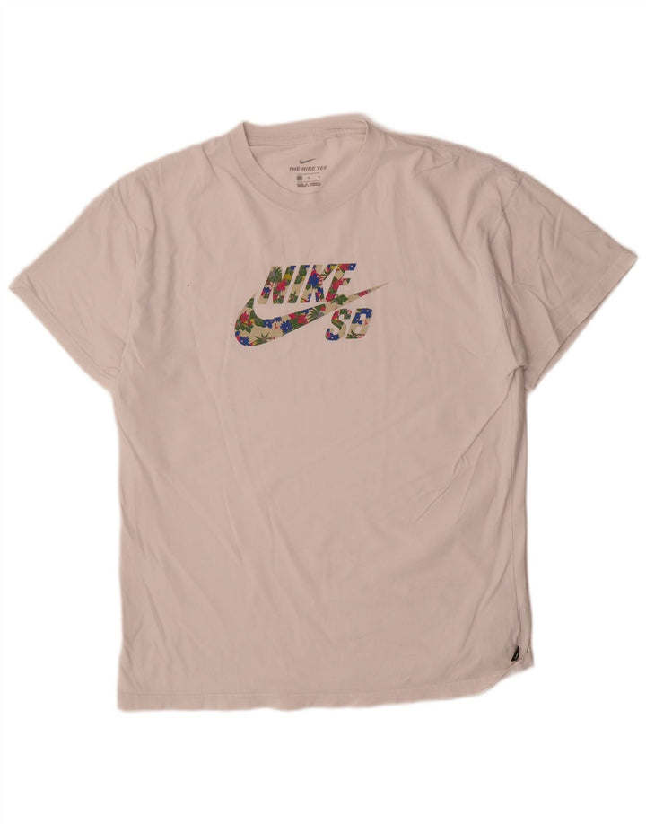 Nike T-shirt graphique pour homme en coton blanc moyen