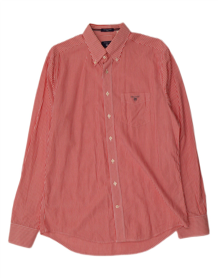 GANT Mens Shirt Large Red Striped Cotton