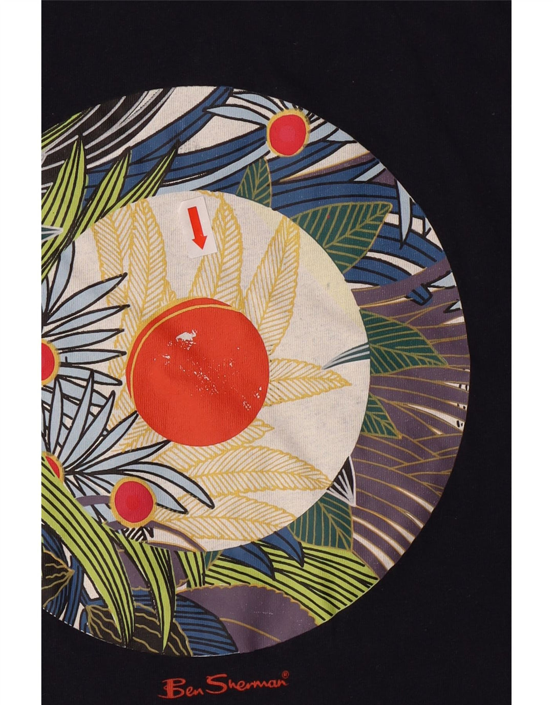 BEN SHERMAN Mens Graphic T-Shirt Top Medium Navy Blue Cotton