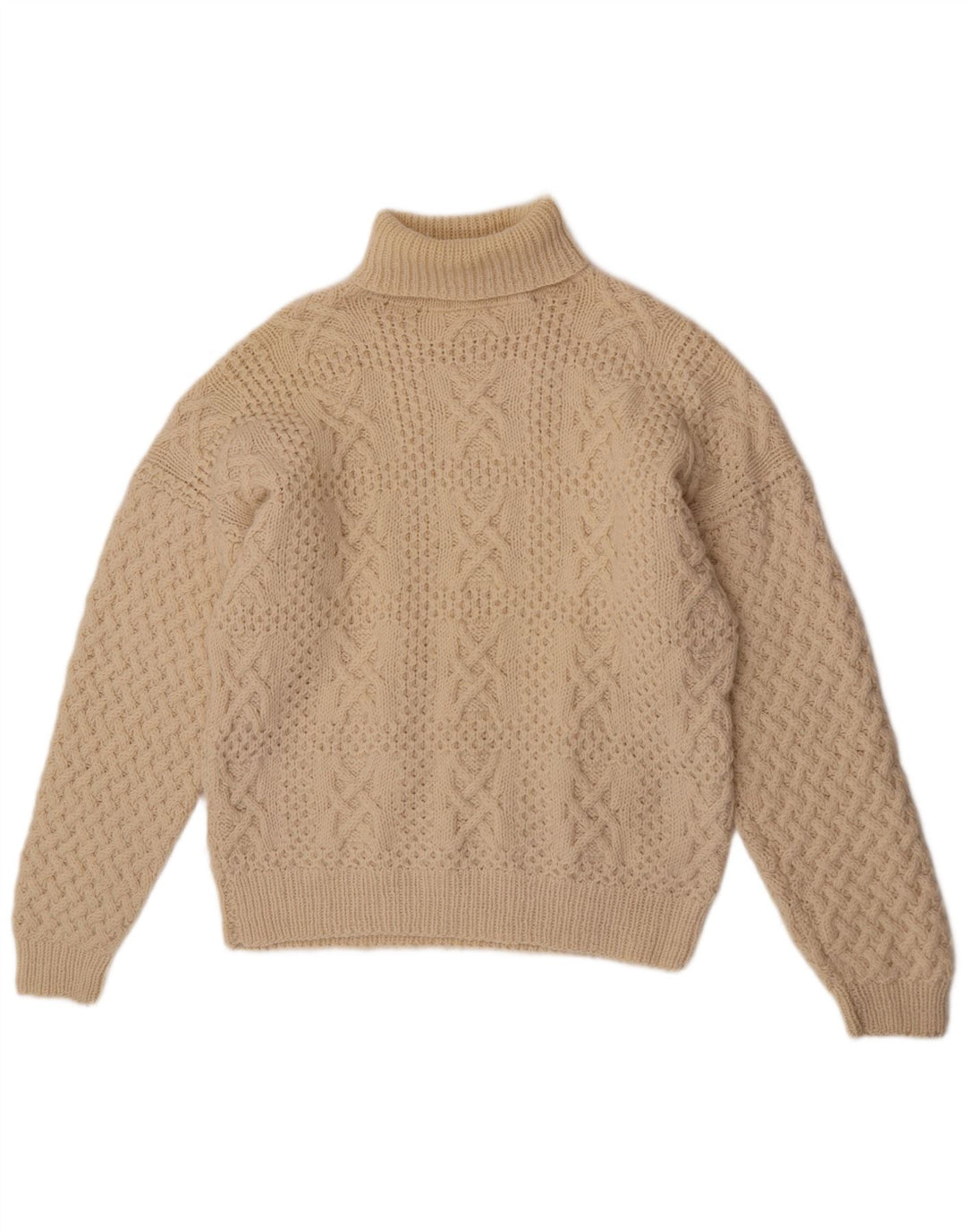 Vintage Mens Roll Neck Jumper Sweater XL Off White