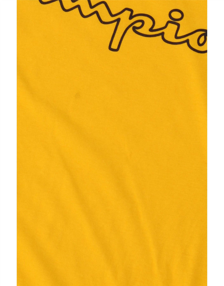 CHAMPION Mens Graphic T-Shirt Top Medium Yellow Vintage Champion and Second-Hand Champion from Messina Hembry 