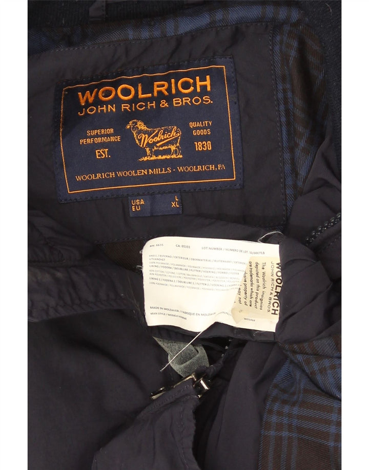 Woolrich Bomberjakke til mænd UK 40 Stor marineblå polyamid
