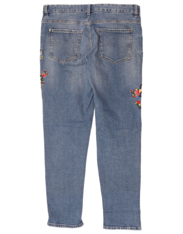 Jeans slim da donna Marks & Spencer UK 12 medio W32 L28 blu floreale
