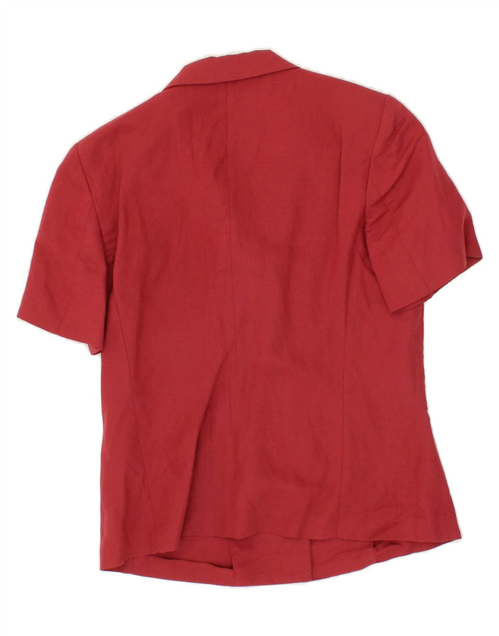 LINEA EMME Womens 4 Button Short Sleeve Blazer Jacket UK 12 Medium  Red Vintage Linea Emme and Second-Hand Linea Emme from Messina Hembry 