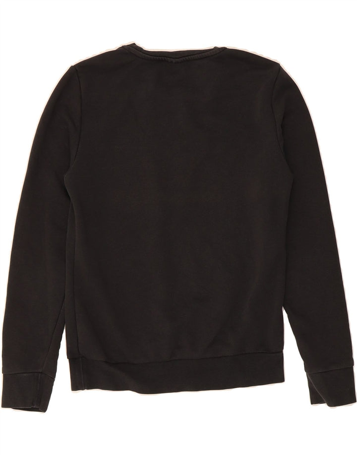 ADIDAS Womens Graphic Sweatshirt Jumper UK 14 Medium Black Vintage Adidas and Second-Hand Adidas from Messina Hembry 