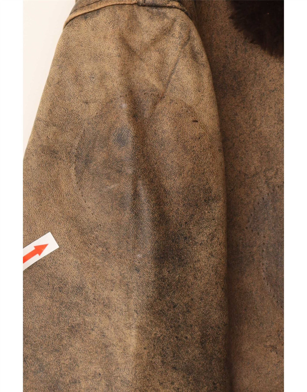 Schott Mens Graphic Leather Flight Aviator Jacket UK 42 XL Brown Leather