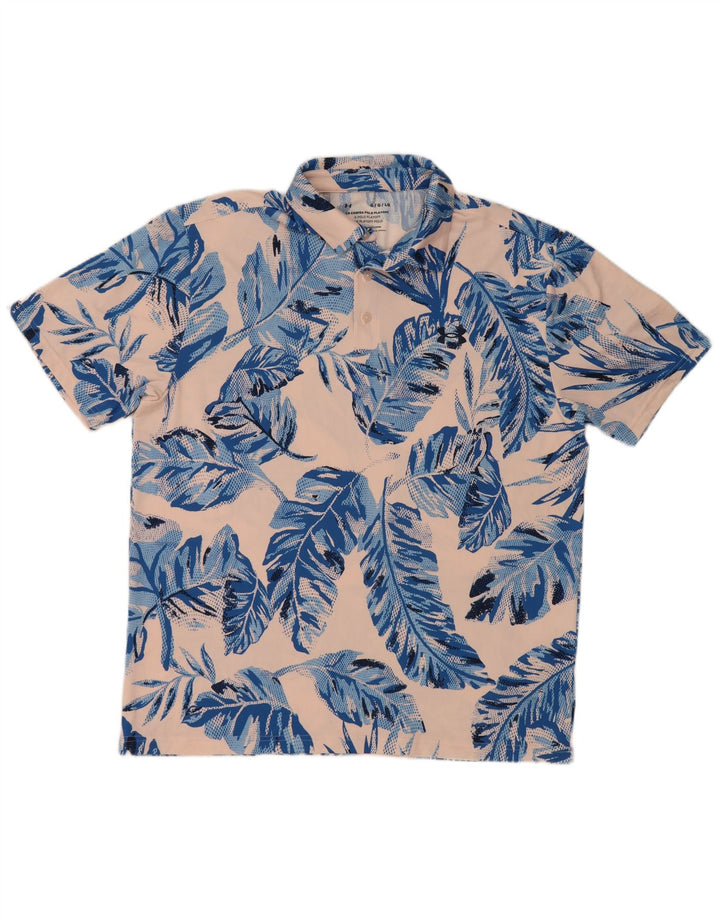 Puma Mens Polo Shirt Large Pink Floral Polyester