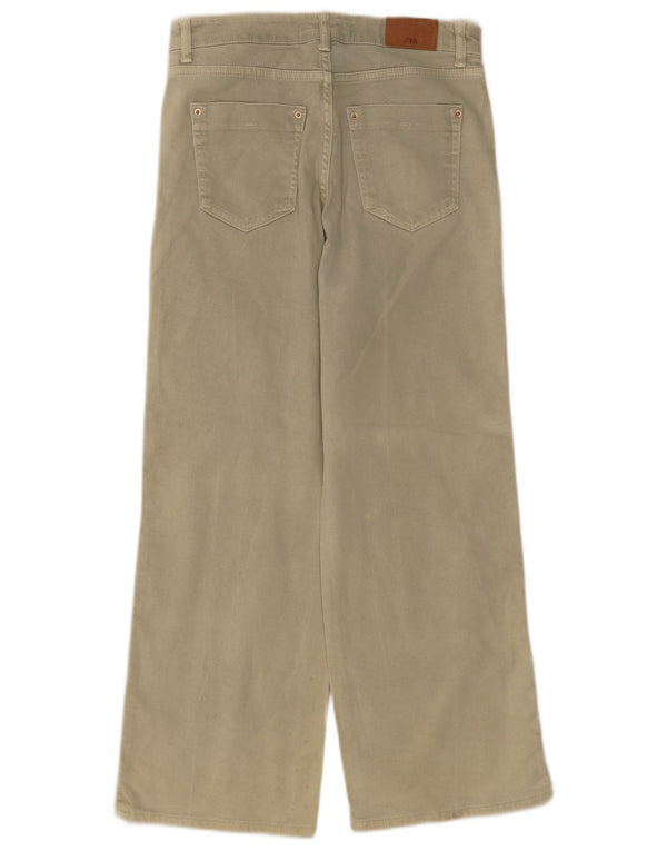 Blugi pentru femei Zara cu picioare late EU 36 XS W26 L28 Bej Bumbac
