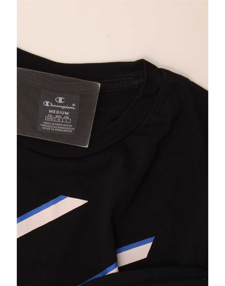 Champion Herre Grafisk T-Shirt Top Medium Sort