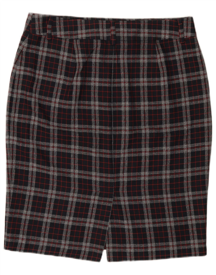 Marks & Spencer Womens Pencil Skirt UK 14 Large W32  Black Check Polyester