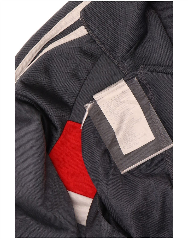 Adidas herre træningsjakke topjakke lille grå colourblock polyester