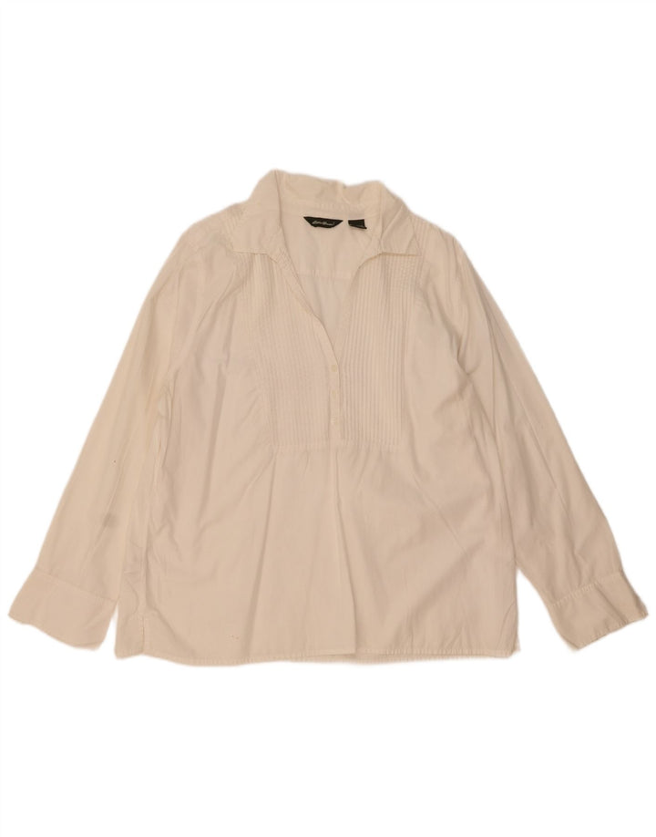 Eddie Bauer Womens Pullover Shirt UK 18 XL White Cotton