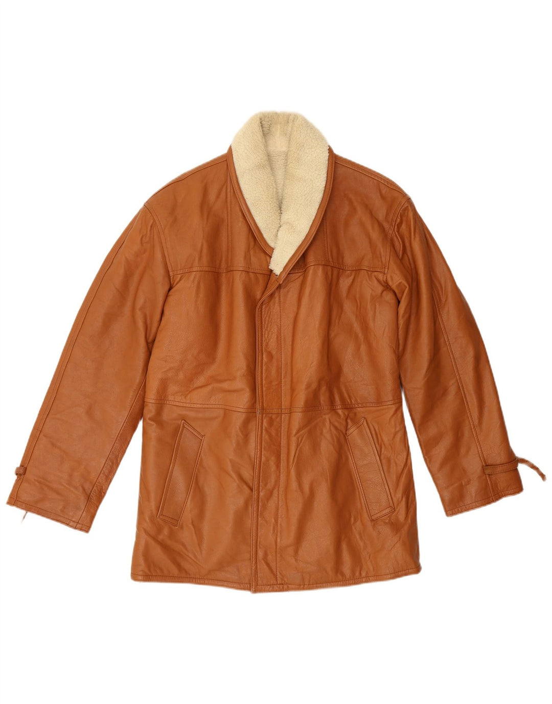 Vintage Mens Shearling Jacket IT 48 Medium Brown