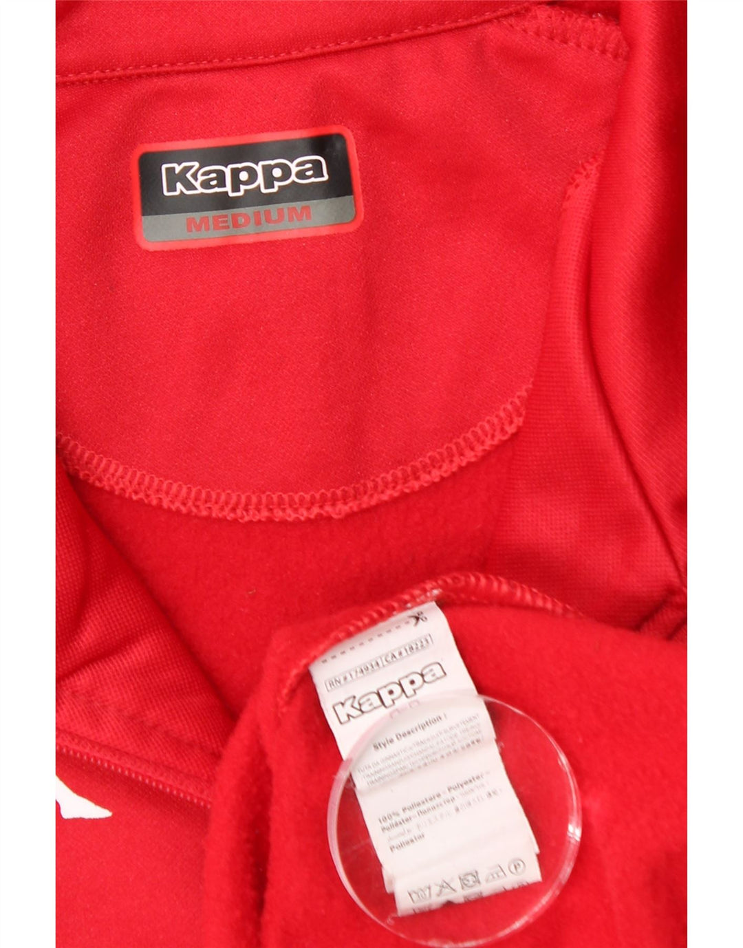 Top da tuta da uomo con zip e collo KAPPA in poliestere rosso medio