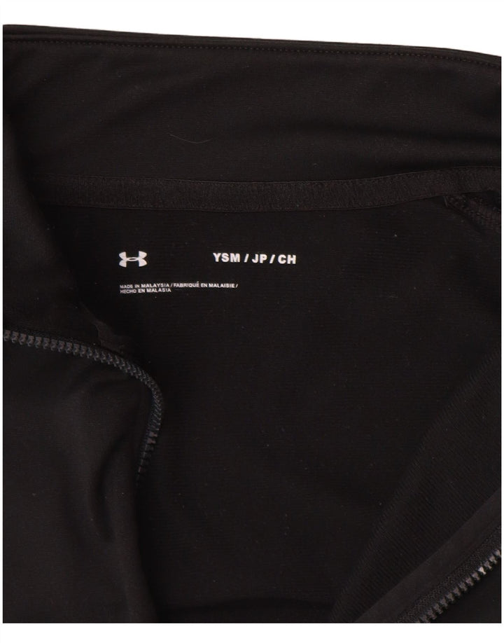 UNDER ARMOUR Girls Tracksuit Top Jacket 7-8 Years Small  Black Polyester