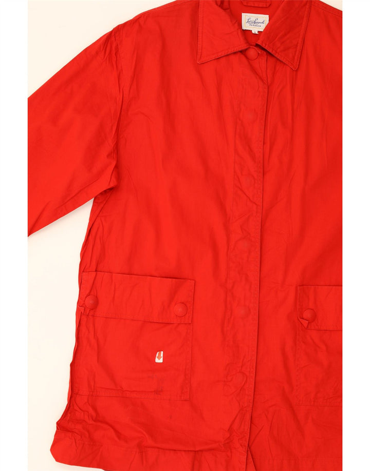 LUISA SPAGNOLI Womens Oversized Overcoat UK 10 Small Red Cotton Vintage Luisa Spagnoli and Second-Hand Luisa Spagnoli from Messina Hembry 