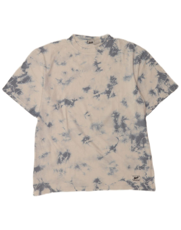 T-shirt da uomo Pull & Bear Top XS in cotone tie-dye bianco