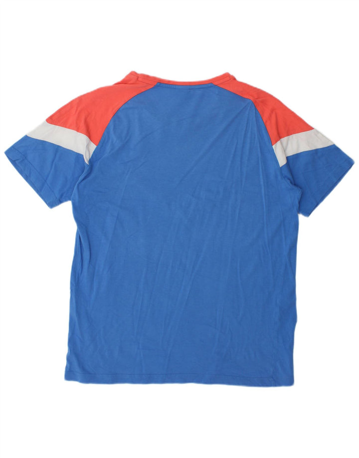 T-shirt da uomo Puma Top blu medio color block