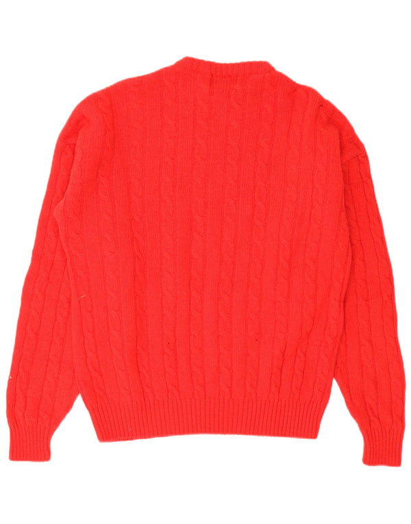 Vintage Mens Crew Neck Jumper Sweater IT 50 Medium Red Wool