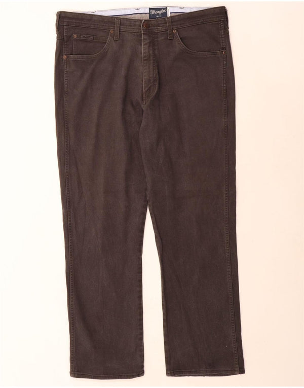 Wrangler Herren Arizona Stretch Straight Jeans W38 L31 Graue Baumwolle