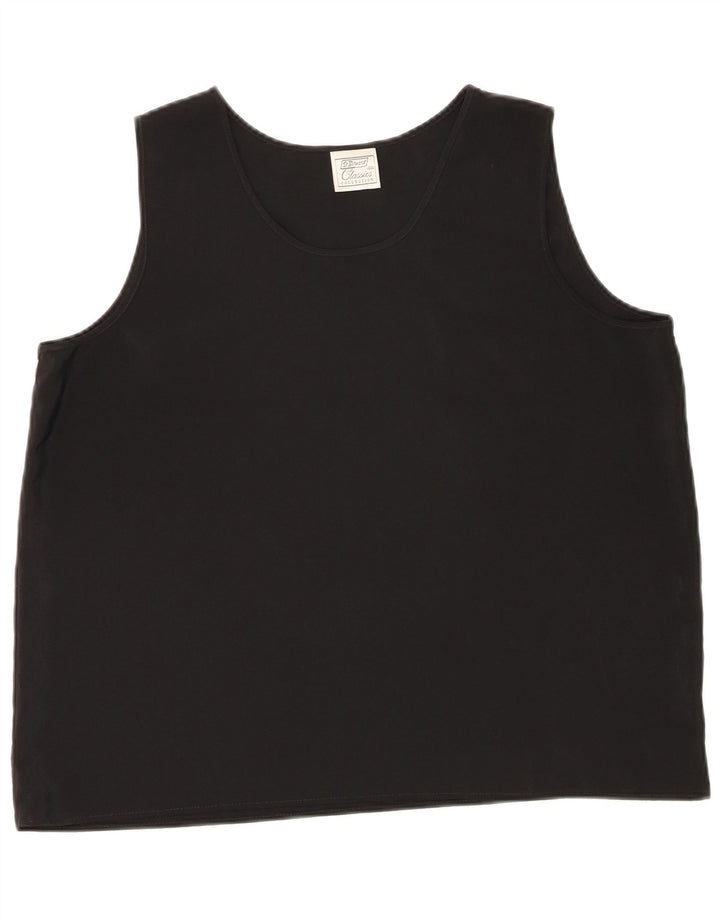 ST. BERNARD Womens Sleeveless Blouse Top UK 20 2XL Black Polyester