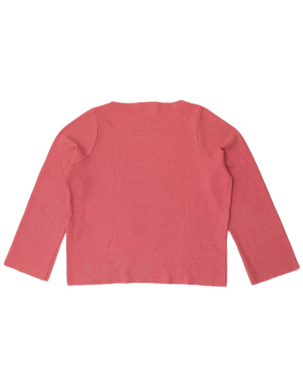 Zara Womens Trafaluc Oversized Top Long Sleeve UK 10 Small Pink Cotton