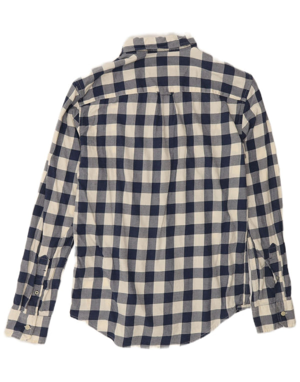 American Eagle Mens Classic Fit Shirt XS Navy Blue Gingham Cotton