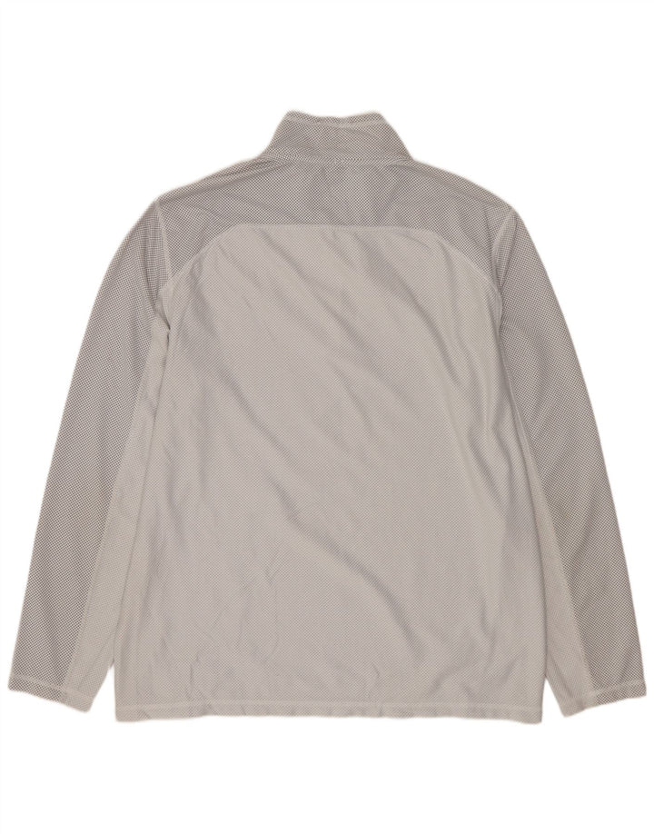 CALVIN KLEIN Top de chándal con cuello y cremallera para hombre, color gris medio con lunares