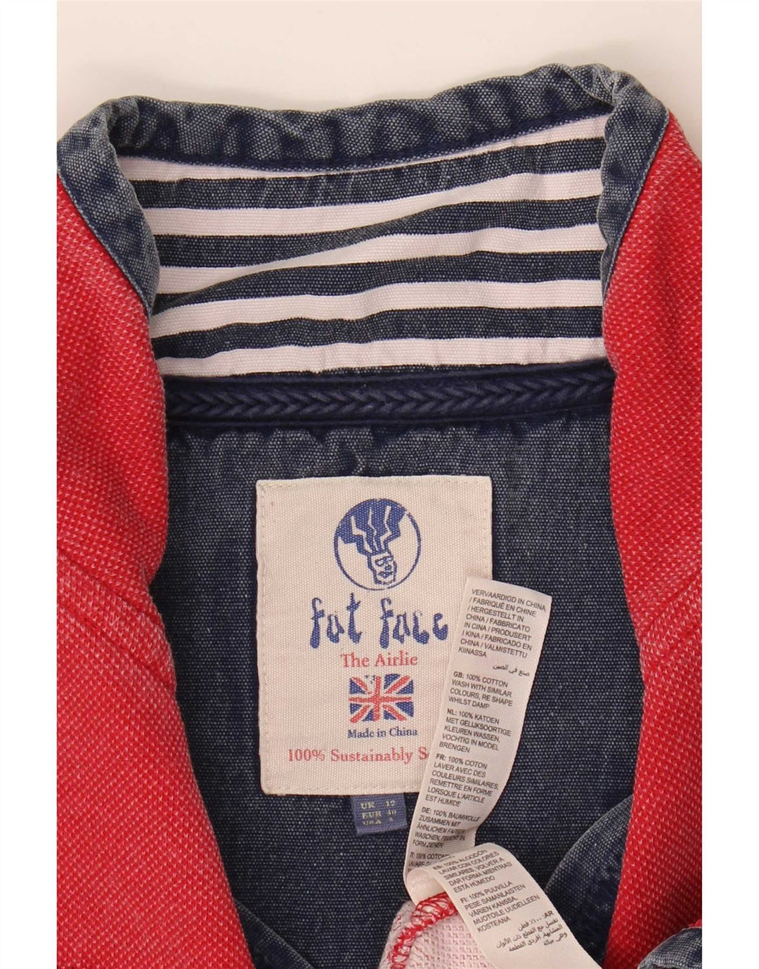 Fat Face Dame Oversized Sweatshirt Jumper UK 10 Small Red Colourblock